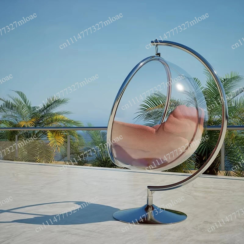 Modern swing singing chair egg-shaped cheap garden hanging egg chair, outdoor white cushion cover