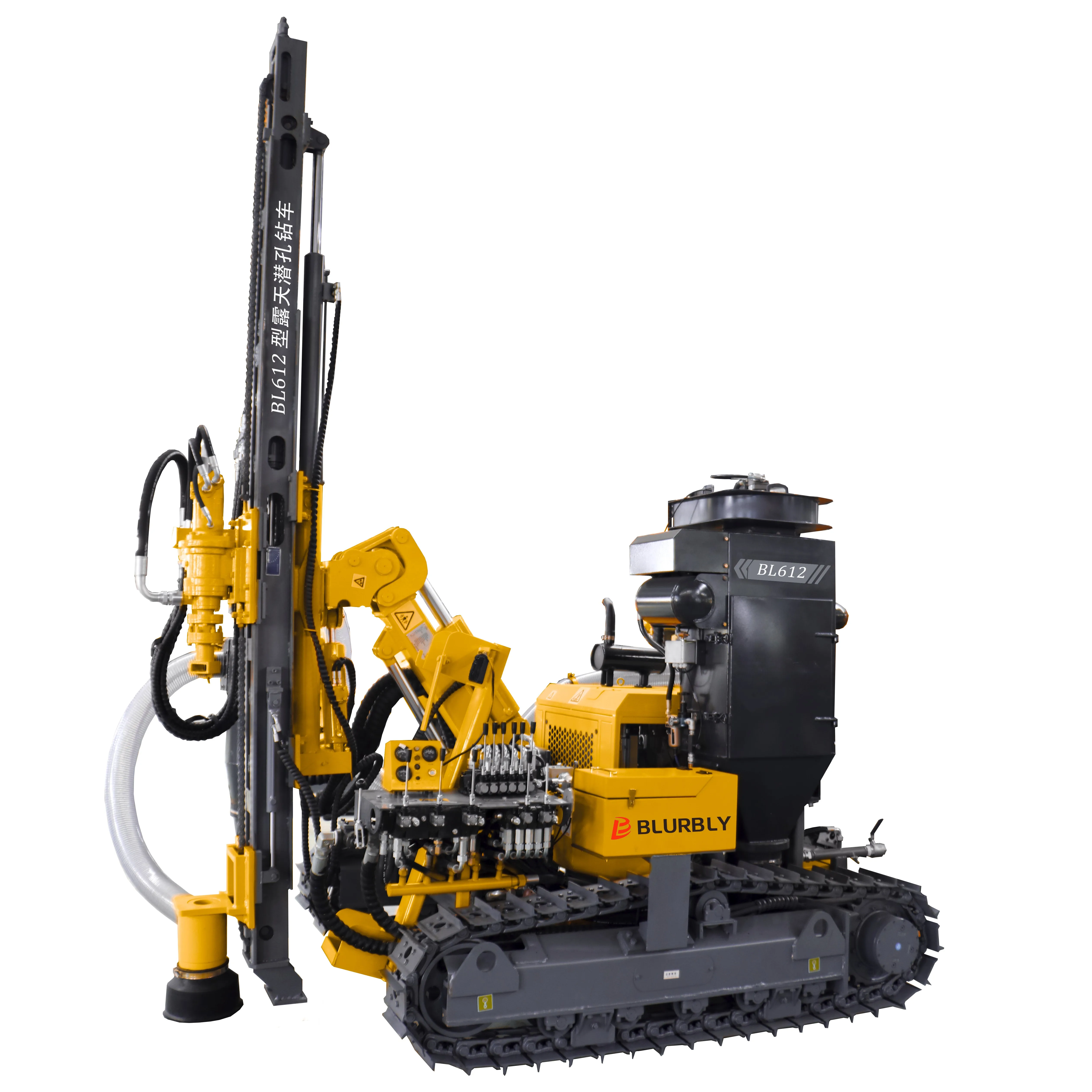 رخيصة الهيدروليكية عالية السرعة سبليت المفتوحة حفرة الزاحف عمق 30 متر قطر 120 مللي متر DTH جهاز الحفر مع مجمع الغبار