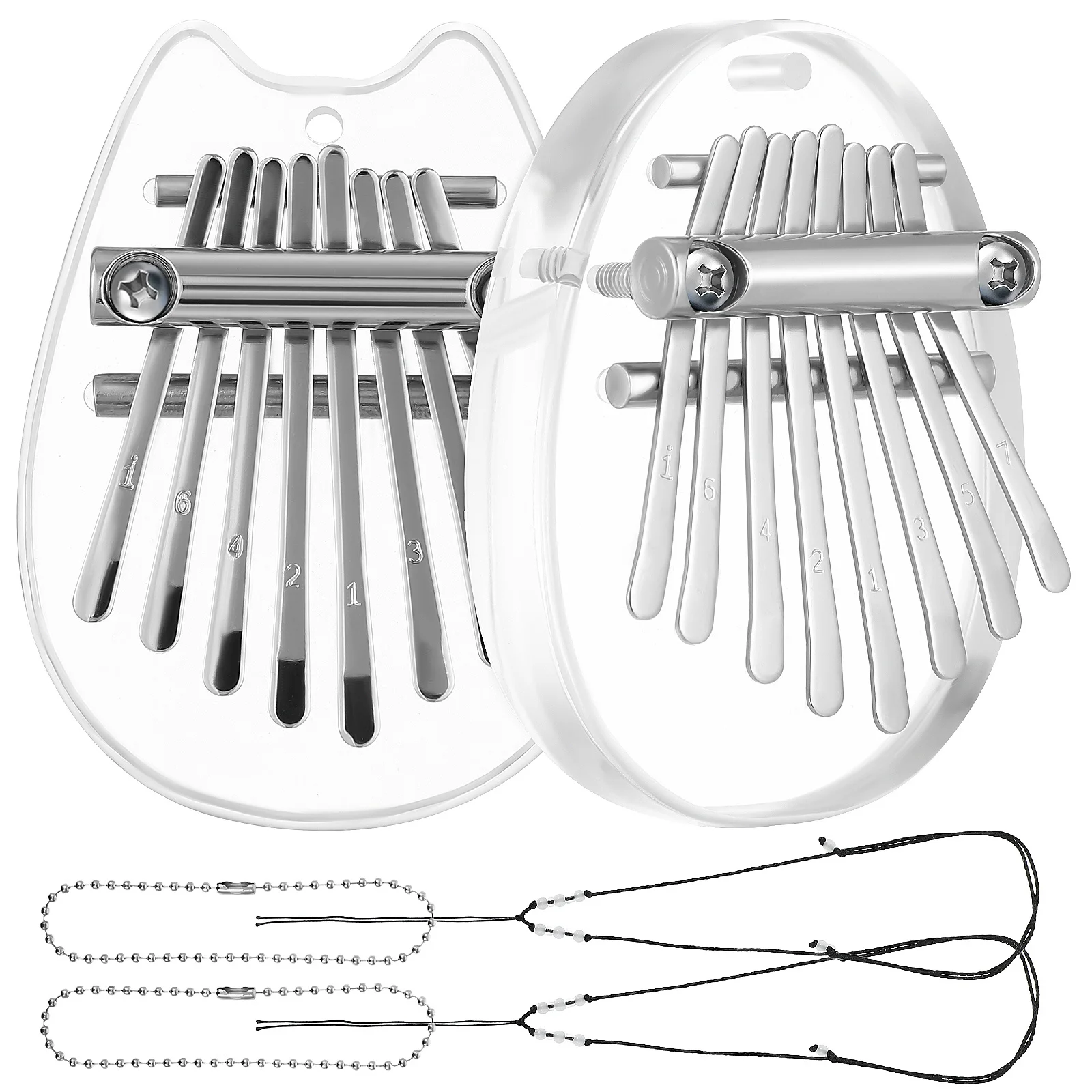 

2Pcs Mini Thumb Piano Portable Kalimba Instrument Pocket-Sized 8-Note for Beginners Adults Kids Music Gadget Mini Piano for Kids