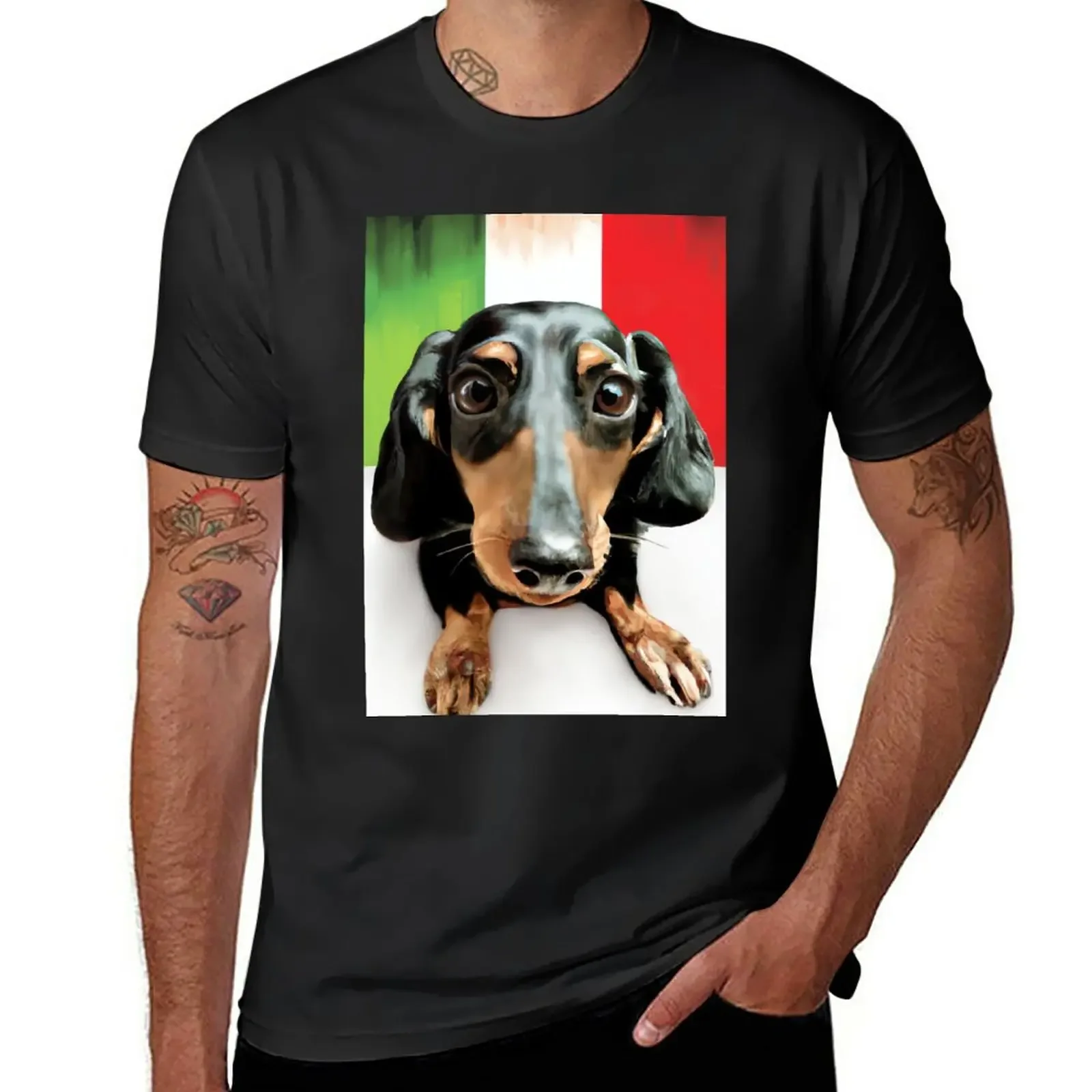 Bella the Playful Dachshund - Pet Dog Commission 05 T-Shirt shirts graphic tees hippie clothes Men's t shirts