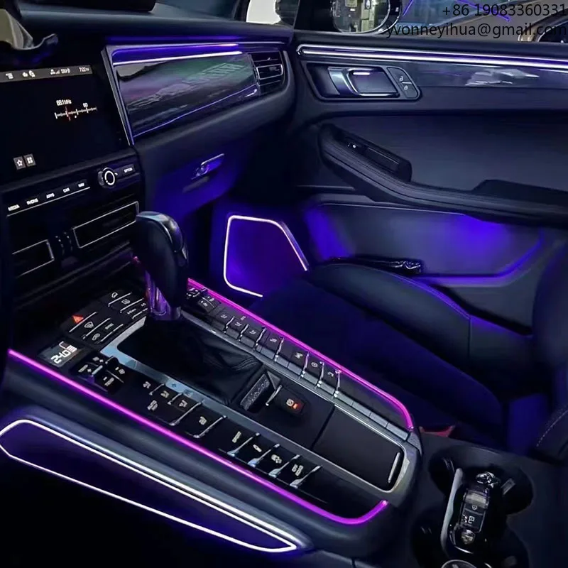 

For Porsche Macan 2014-2023 64-color LED Ambient Lamps Car Light Illuminated Door Panel Set Decorative Atmosphere Light