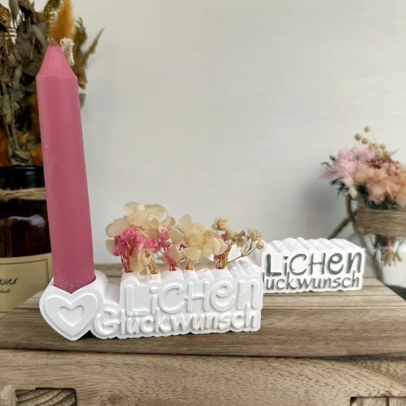 

Flower Arrangement Candlestick Silicone Mold Plaster Resin Craft Making Christmas Home Decoration Dining Table Decoration