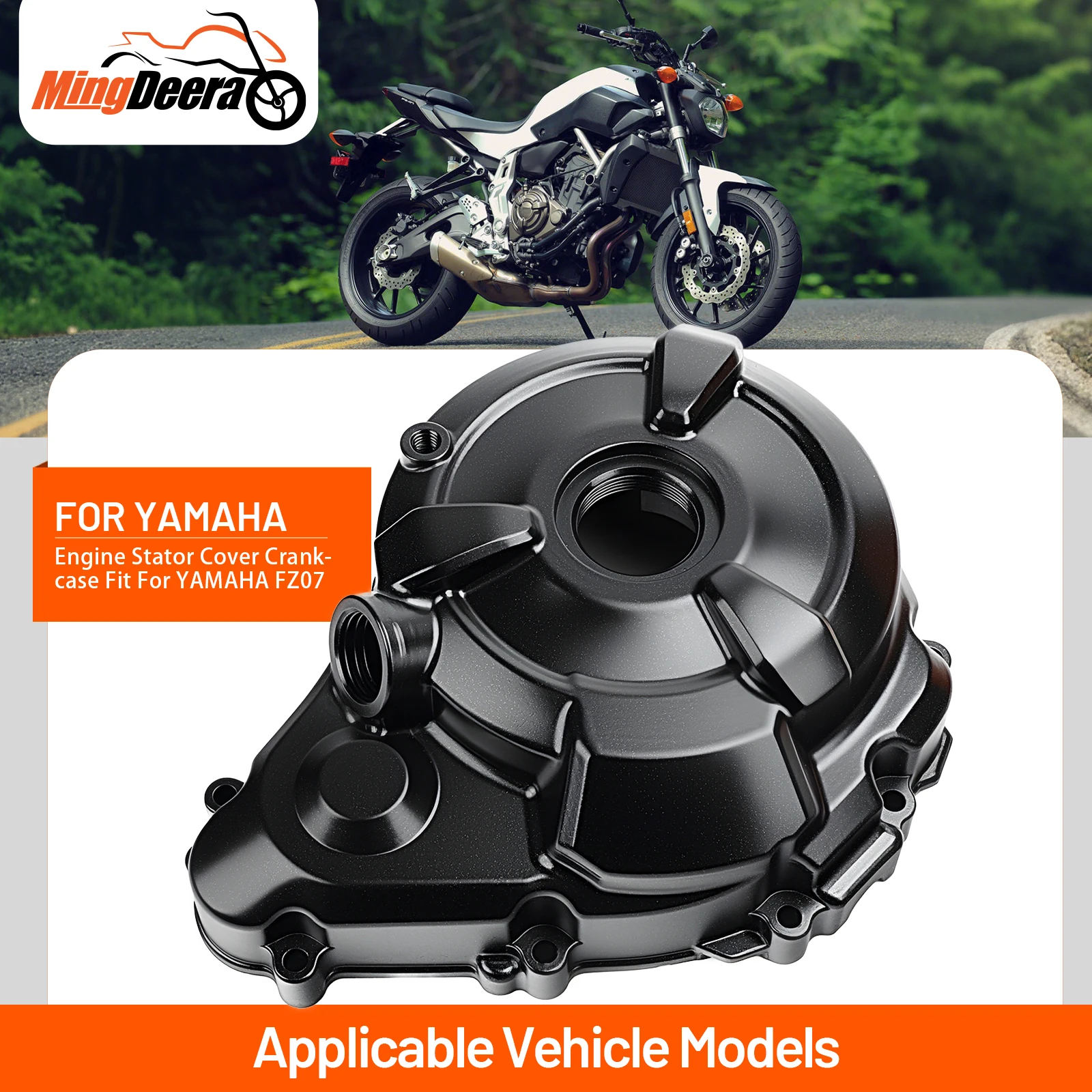 

Motorcycle Left Engine Cover Stator Housing Fit For YAMAHA FZ07 MT07 XSR700 2015 2017 Durable Aluminum Construction With Gasket