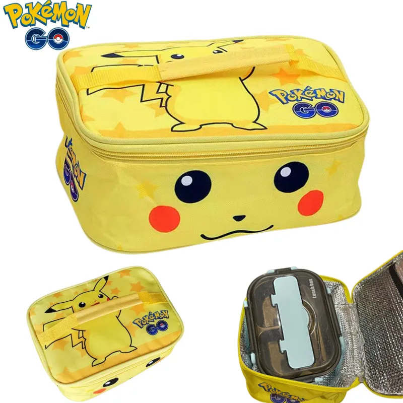 Pokemon Children\'s Anime Lunch Bags Pikachu Portable High Capacity Cartoon Picnic Bag Student Lunch Box Thermal Bag kids toy