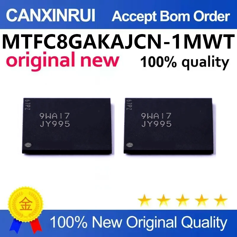 （5pcs-100pcs）Brand new original MTFC8GAKAJCN-1MWT patch VFBGA-153 8GB eMMC 5.1 flash memory chip