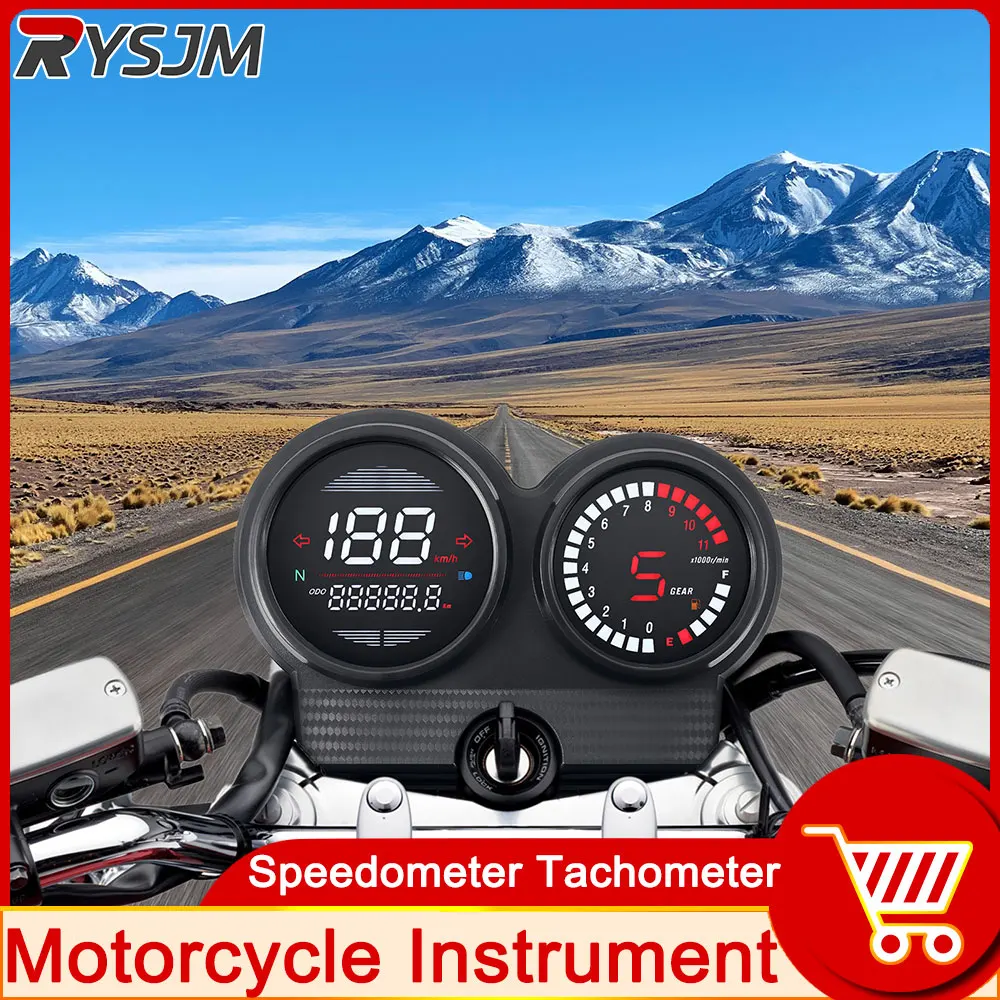 Motorcycle Speedometer Km/h ODO TIRP Tachometer 10000 RPM Meter Fuel Guage Odometer For Honda CB125 CB125SF NDK 125 customized