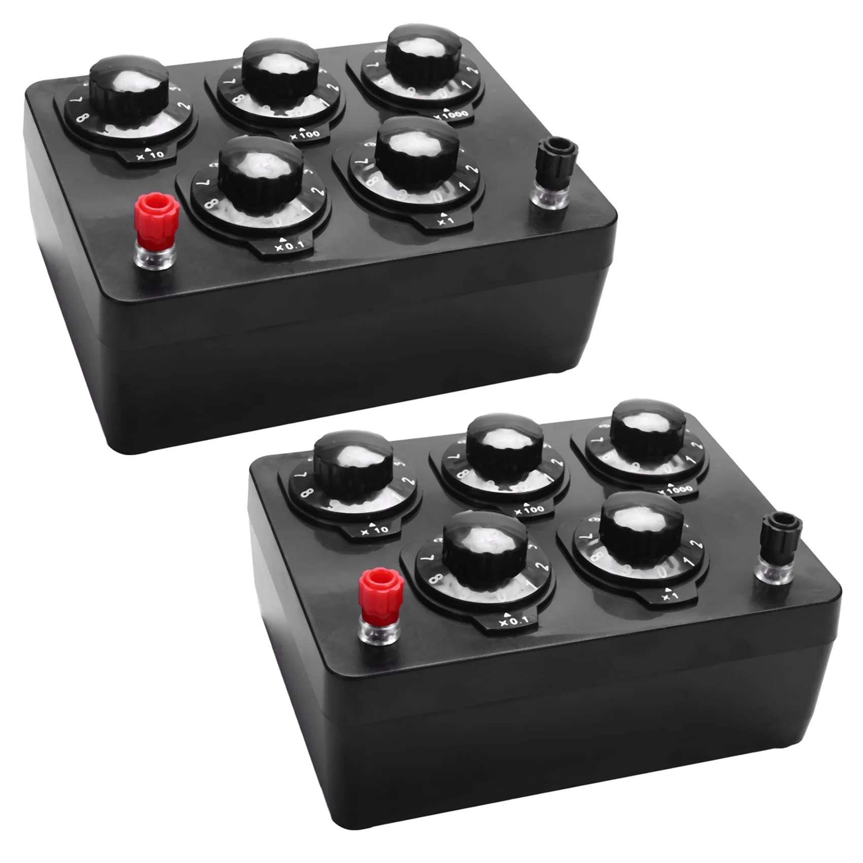 2X Black Resistance Box Iron Variable Decade Resistor Resistance Box 0-9999.9 Ohm 165X125x60mm Forphysical Teaching