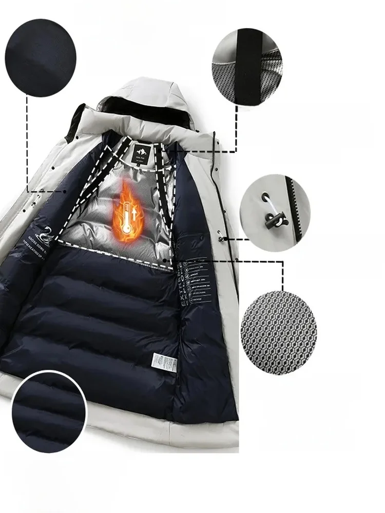 سلسلة Arctic Exploration Platinum للسيدات طويلة من Jaet 20 ℃ مقاومة البرد أوزة أسفل انعكاس الحراري عارضة Sle #4