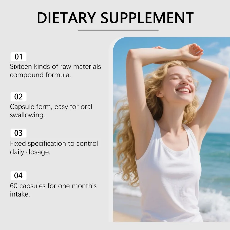 Seaweed Supplement 19.445mg, Containing Black Seed Oil, Turmeric, Vitamin Complex -60 Capsules