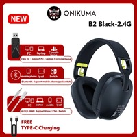 Onikuma B2 New Gaming Headset for PS5 PS4 PC 2.4GHz Three-Mode Connection USB Wireless Game Headphones with Mic Ergonomic Design