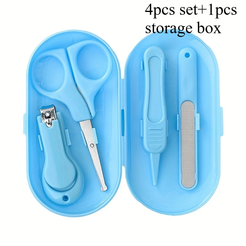4Pcs/set Nail Care Kit with Storage Box - Includes Nail Clippers, Scissors, Tweezers, Nail File.Ideal for Travel & Home Use