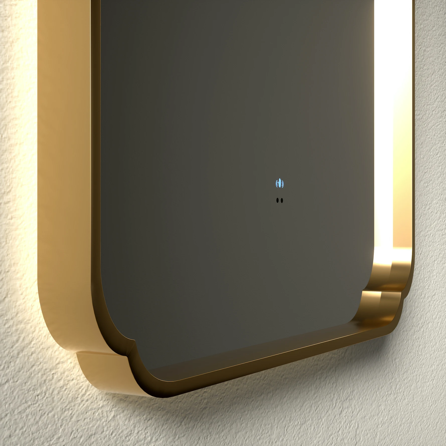 Luxury Rectangle Defogging Touchable Tri-color Mirrors Decor Wall With SS Frame Mirror Designs for Home Decoration Designs