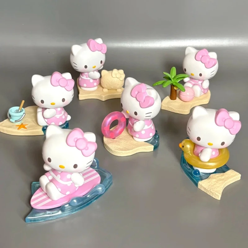 Kitty Wishing You Enjoy Happiness Series Scatola cieca in vinile Anime Cartoon Giocattolo carino Figura alla moda Modello Ornamento da tavolo Scatola misteriosa
