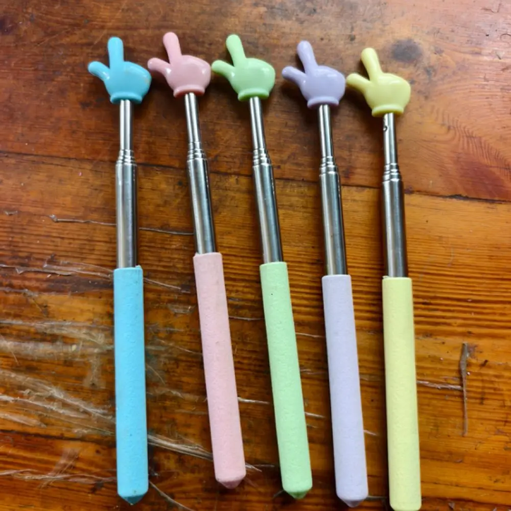 Extendable Teaching Pointer Finger Design Telescopic Stick For Kids Reading Classroom Board Presentation Office Meeting Supplies