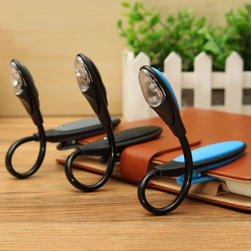 Lámpara Led brillante y Flexible para lectura de libros, miniluz con Clip, para viajes, venta al por mayor, envío directo, 1 ud.