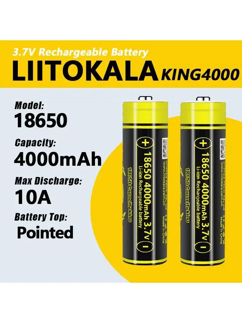 1-40 stks LiitoKala King4000-JT 3.7 V 18650 4000 mAh 12A Ontladen Oplaadbare Batterijen Voor Zaklamp batterijen - afbeelding 2