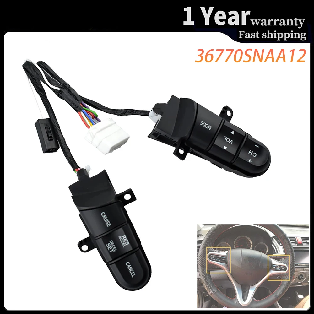 

For Honda Civic 2006 2007 2008 Steering Wheel Audio Control Cruise Switch Button Car Auto Parts 36770-SNA-A12 36770SNAA12