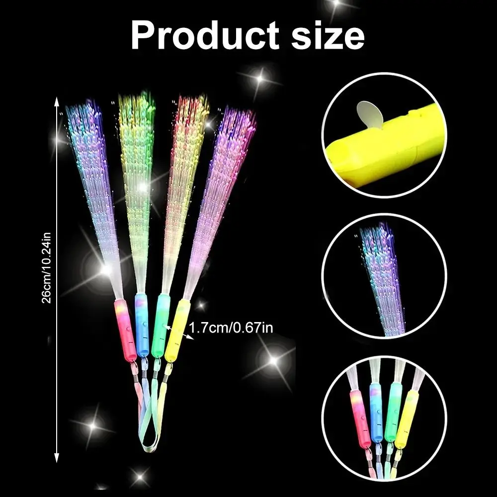 1 Stück LED leuchten Stick glühenden Faser Stick Spielzeug Party 3 Licht muster leuchtende Requisite Weihnachten Geburtstags geschenk Hochzeits feier Geschenk