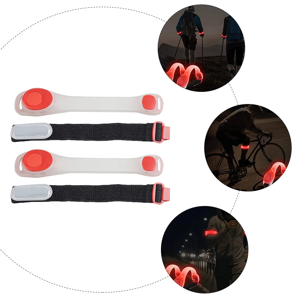 

2 Pcs Luminous Armband Lightweight LED Reflective Running Armbands Wristband Cycling Abs up Glow Bracelets