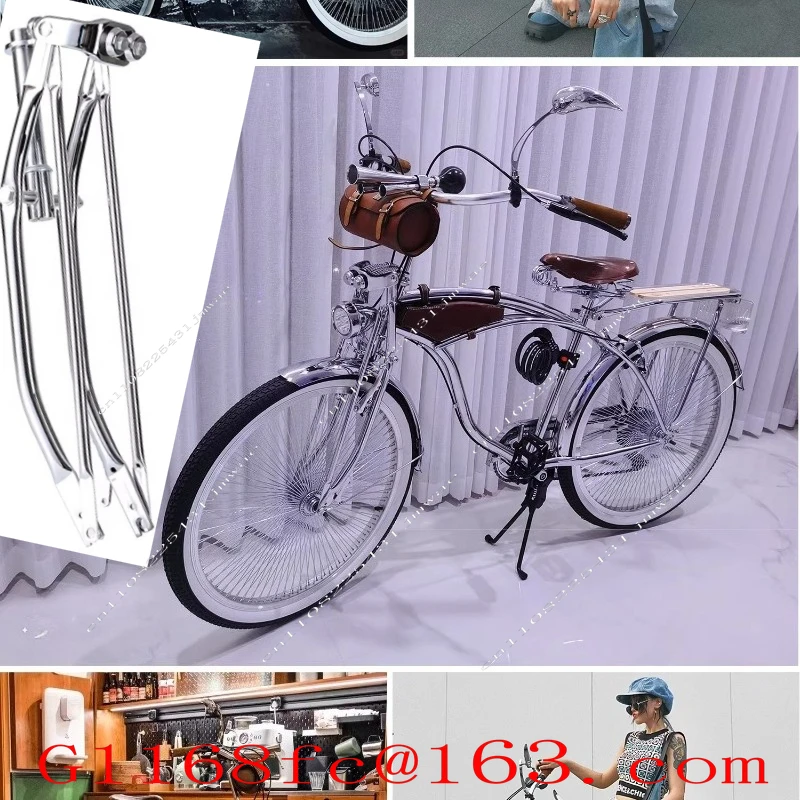 26 Inch Bicycle Double Headed Spring Front Fork Mechanical Buffering and Shock Absorption