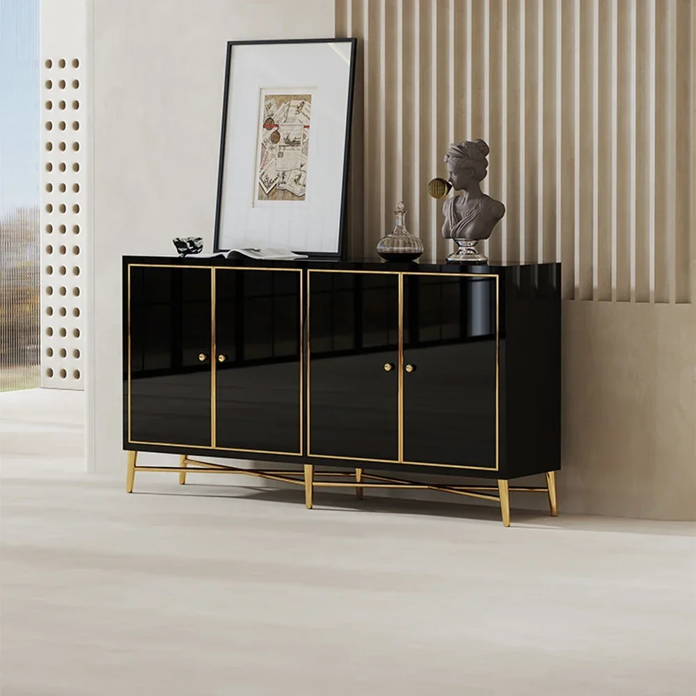 Modern luxury style black buffet table cabinets dining room furniture sets white sideboard  living room storage cabinet