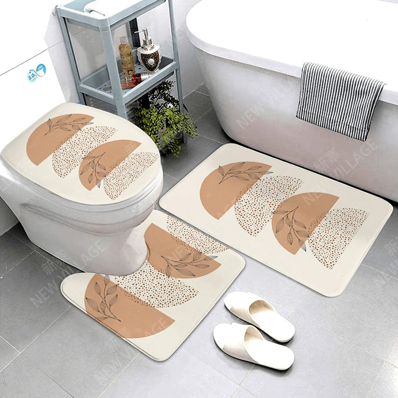 Anti-slip Bath Mat Bathroom Rug Shower Mat Decorative Absorbent Foot Mat Entrance Bathtub toilet rug boho Nordic plant leaf