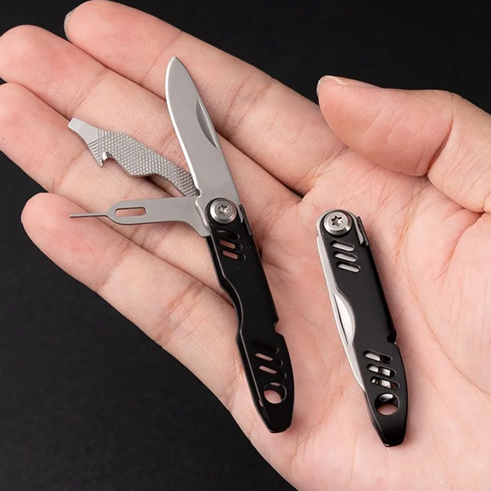 Mobile phone card pick-up needle, keychain, batch bottle opening, multi-functional folding and cutting knife, portable
