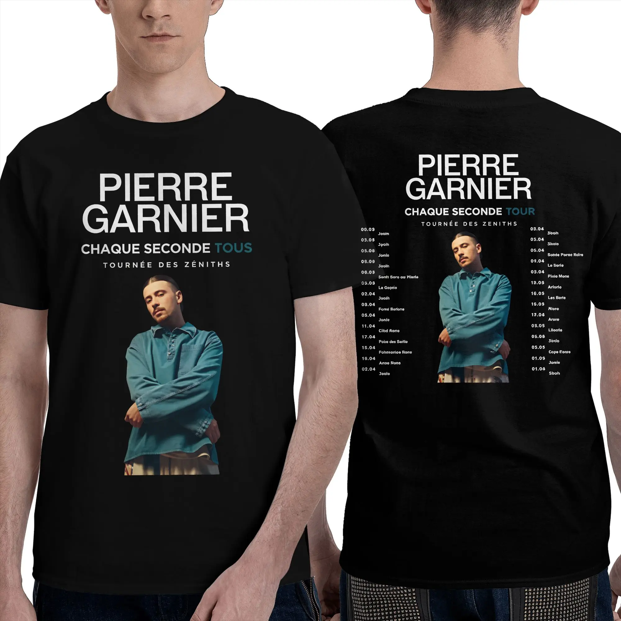 Camiseta Streetwear Pierre Garnier Chaque Seconde Tour, 100% Algodón, Camiseta Popular para Parejas, Verano, Y2K, Manga Corta