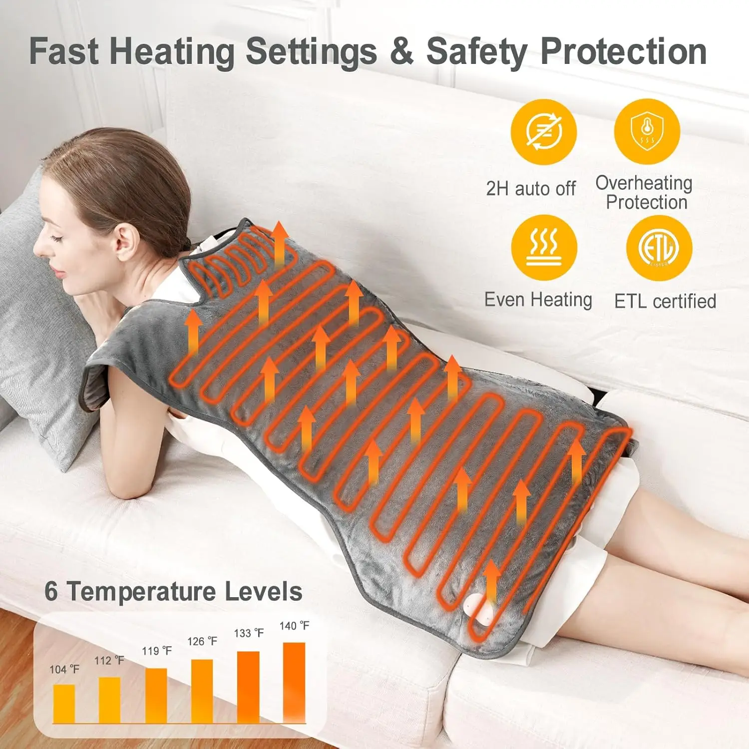 Electric Heating Pad Back Pain Relief Neck Shoulders Heat Pad Winter Heater Timed Temperature Control Heating Blanket Mat Gifts