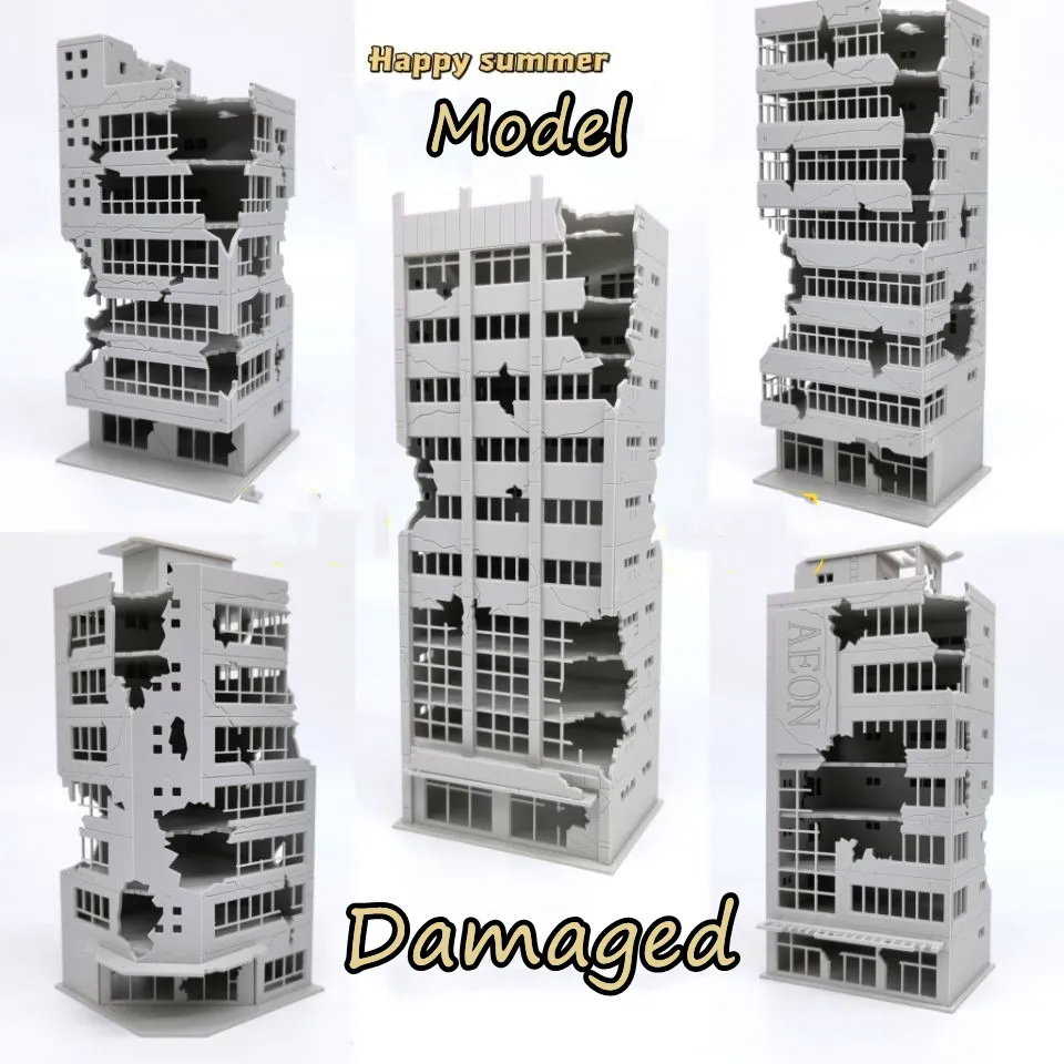 1/144 Gundam Battle Damage Architecture 1/100 Building Scenes Model Fish Tank Landscaping Assemble Sand Table Ornaments Collect