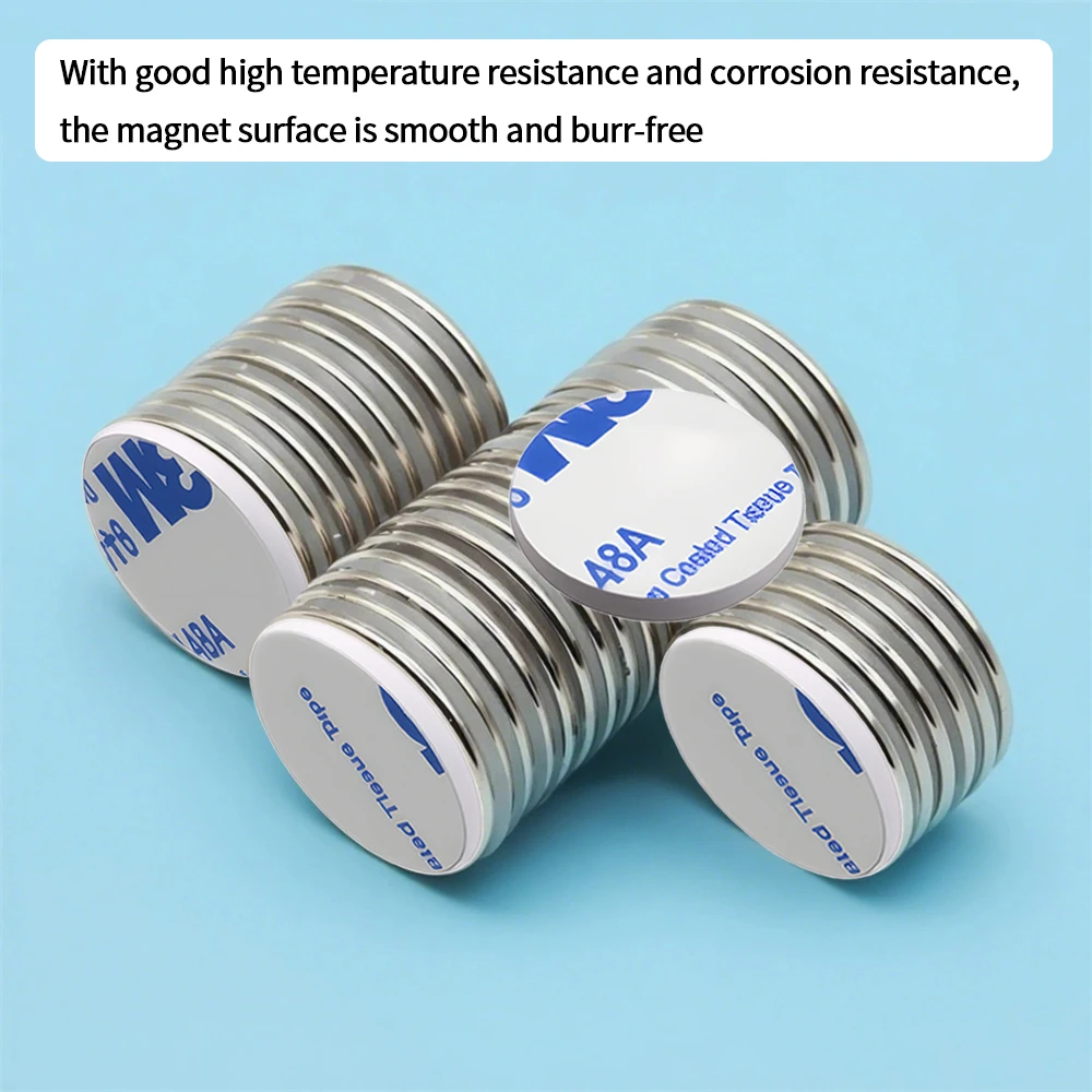 25x2mm Super Powerful Round Neodymium Magnet  With double-sided adhesive Magnet N35 Strong Permanent Magnetic imanes