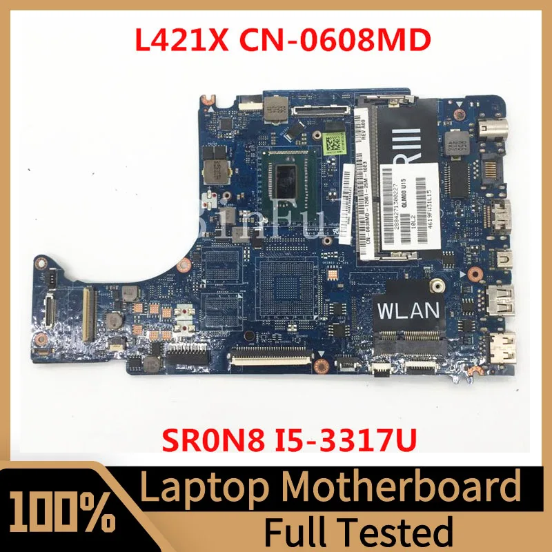 Mainboard CN-0608MD 0608MD 608MD For XPS 14 L421X Laptop Motherboard QLM00 LA-7841P With SR0N8 I5-3317U CPU 100%Full Tested Good