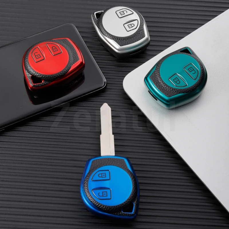 TPU Leather Car Remote Key Case Cover For SUZUKI SWIFT SX4 Liana Aerio Jimny Samurai Amagatarai Grand Vitara Shell Fob Holder