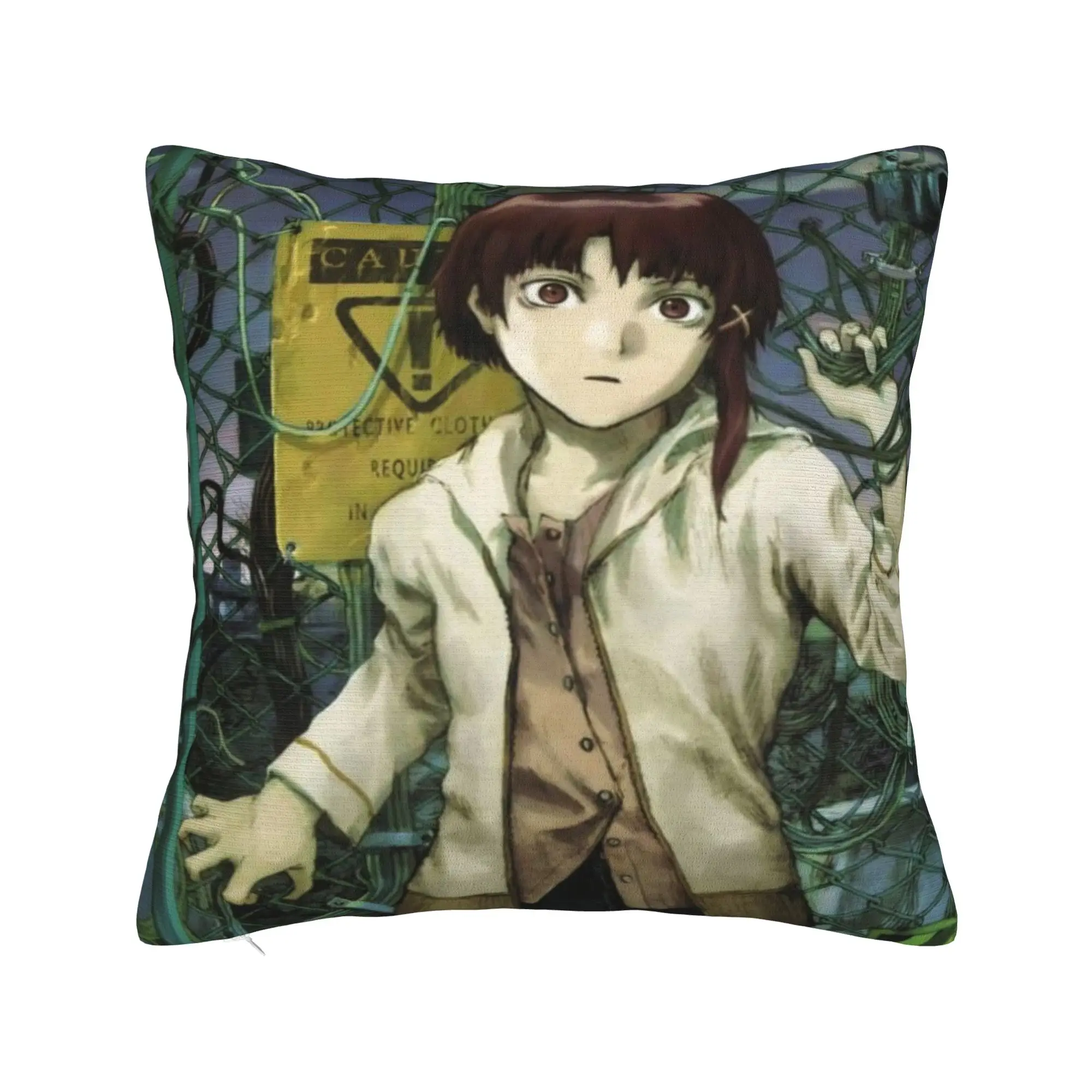 Pillow Case Anime Serial Experiments Lain Soft  Pillow Cover For Sofa Home Decoration Funny Pillowcases