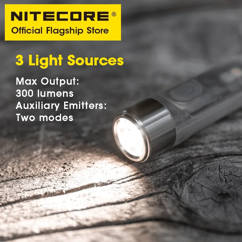 NITECORE TIKI Multi-Light Source USB-C Charge Portable EDC Camping Flashlight APC UV Mini Keychain Light Warning Signal Flashing