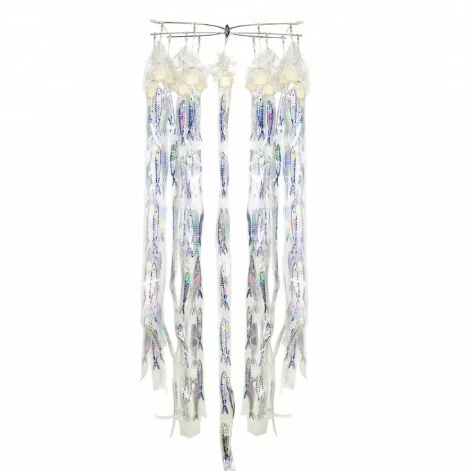 

New Stainless Steel Dredge Bar Ballyhoo Holographic Strip Teaser Lures Marlin Trolling Lures Big Game Fishing