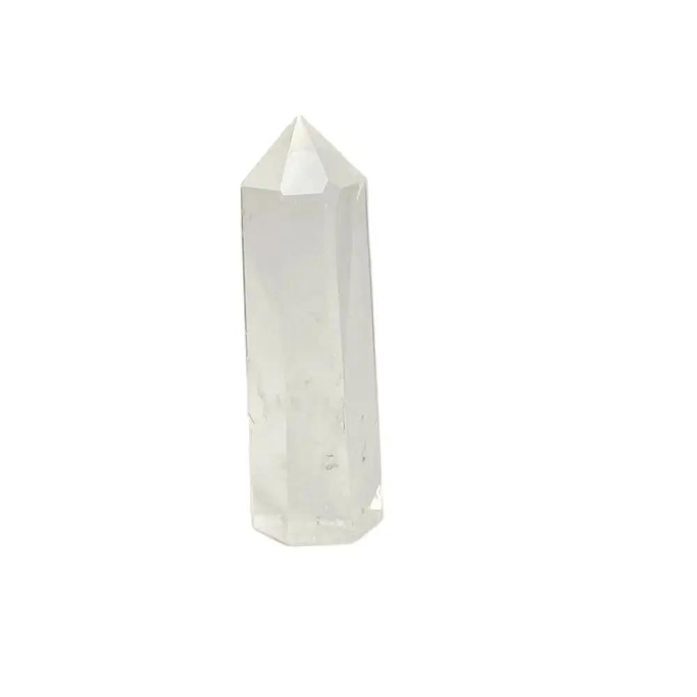 Natural Transparent Quartz Column Rod Hexagonal Obelisk White Crystal Crystal Tower Energy Healing Home Decoration Fortune