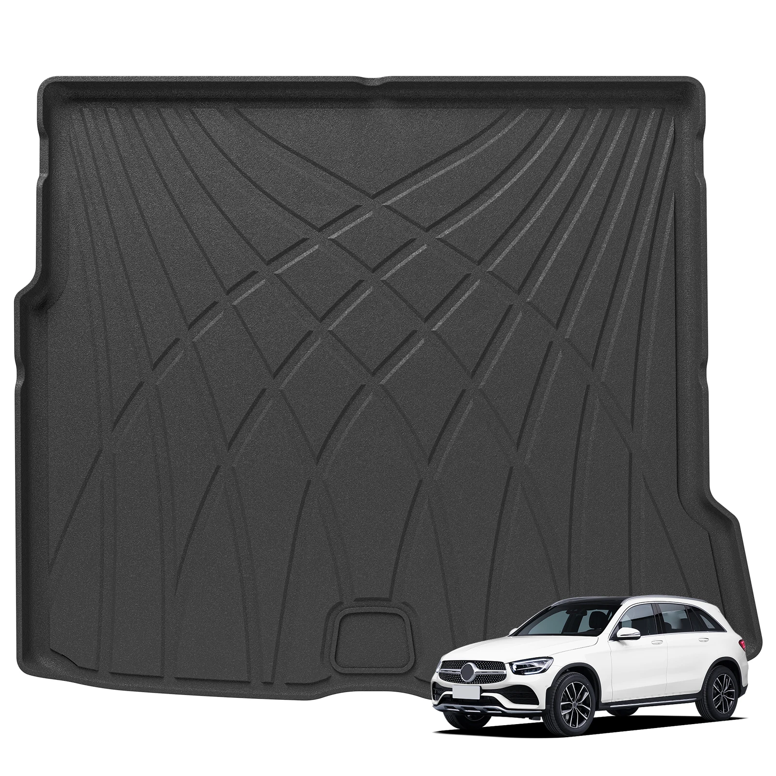 for Benz GLC SUV 2023-2026 (Not for Coupe & PHEV (350e)) 5seat TPE 3D Car Floor Mats Cargo Liner Trunk Pad Left Rudder Black