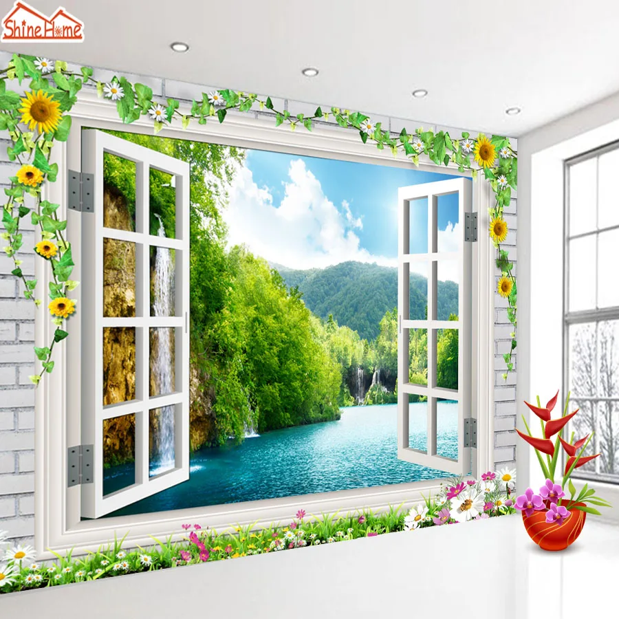 Custom Contact Paper Peel and Stick Accepted Wallpapers Murals for Living Room Bedroom Home Decor Sea View Window Background