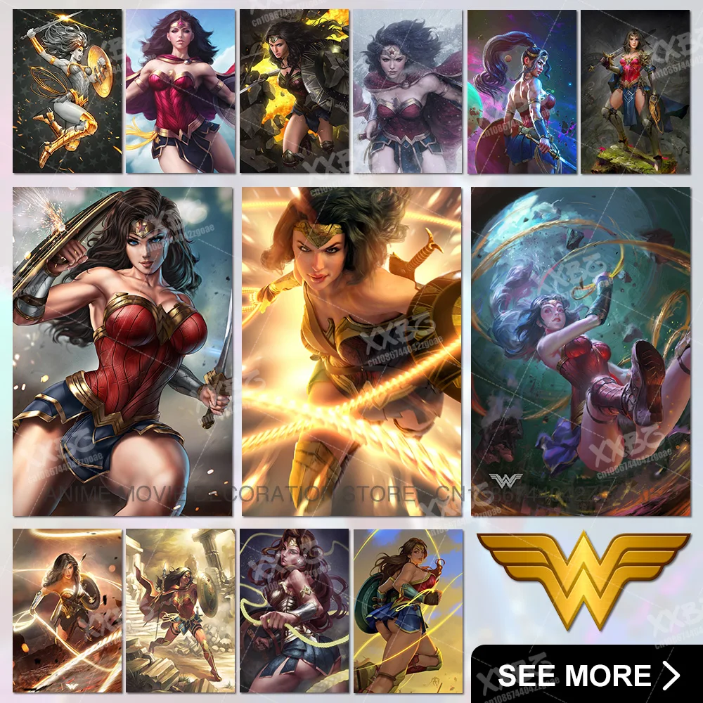 Wonder Woman Canvas Painting Diana Prince Wallpaper Justice League Home Decor Batman Posters DC Comics Wall Art No Frame Picture