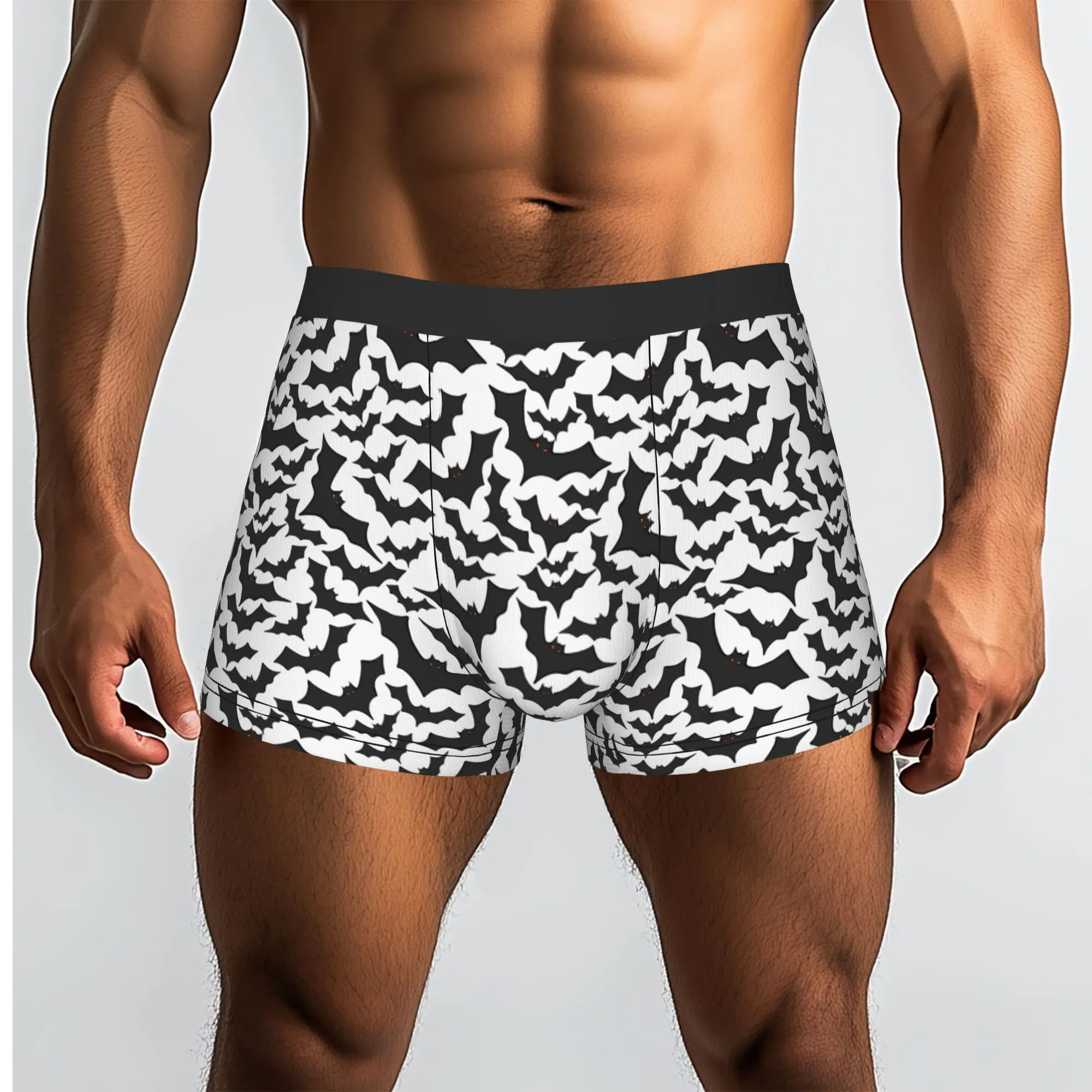 Custom Black Bats Patterned Boxers Shorts Men  Briefs Underwear Fashion Underpants