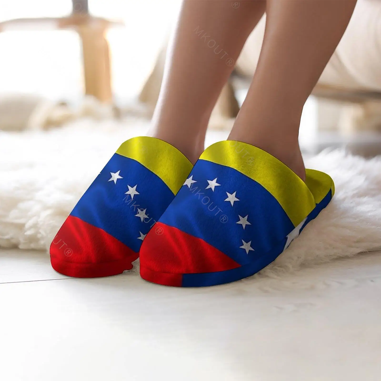 Venezuela Vlag (13) Warme Katoenen Slippers Voor Dames Dikke Zachte Zolen Antislip Zachte Schoenen Indoor House Slippers Colon