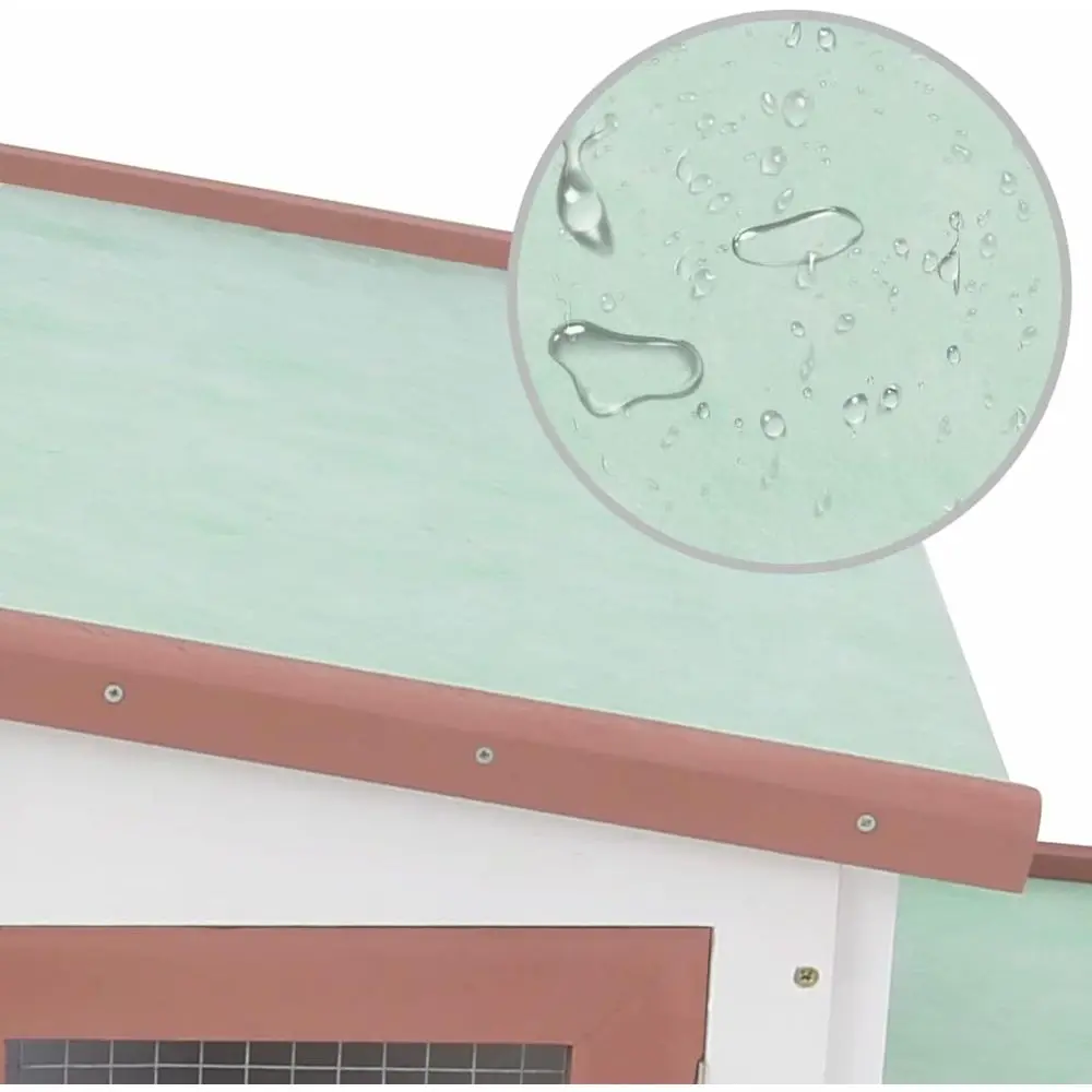 Extra Large 80 Wooden Rabbit Hutch with Removable Tray, Suitable for Outdoor and Indoor Use, Non-Slip Floor, Ideal for Small Ani