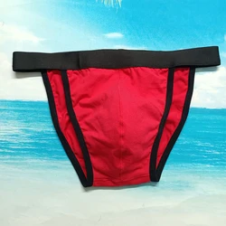 Maillot de bain en coton pour hommes, sous-vêtements, Bikini, slip, string, culotte, vêtements de nuit érotiques, Lingerie masculine