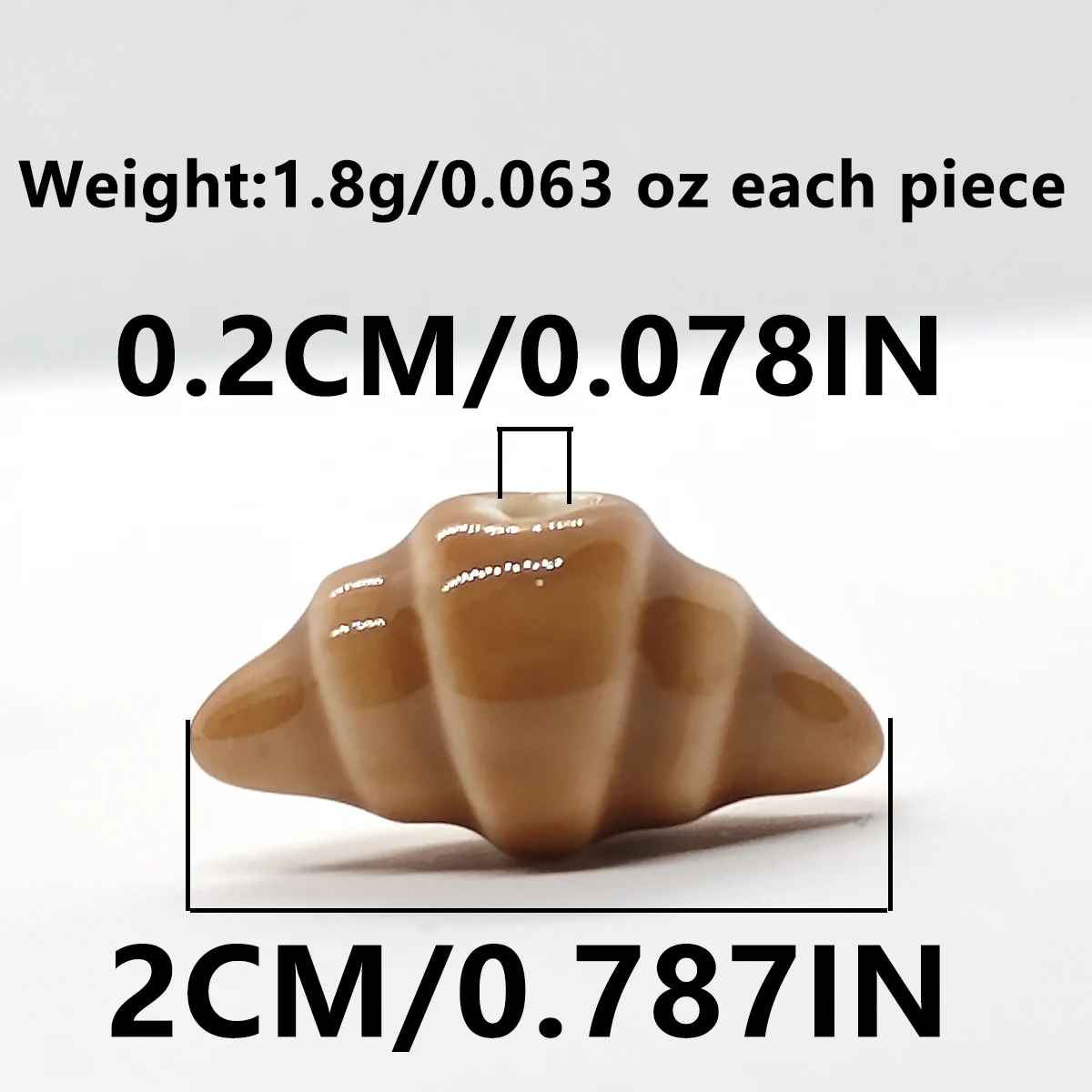 20MM 4/8 Stück Braune Croissant-Keramikperlen Französischer Bäckerei-Anhänger für Boho-Schmuck, Halsketten, Armbänder, Bastelzubehör, Geschenk – Detail 1