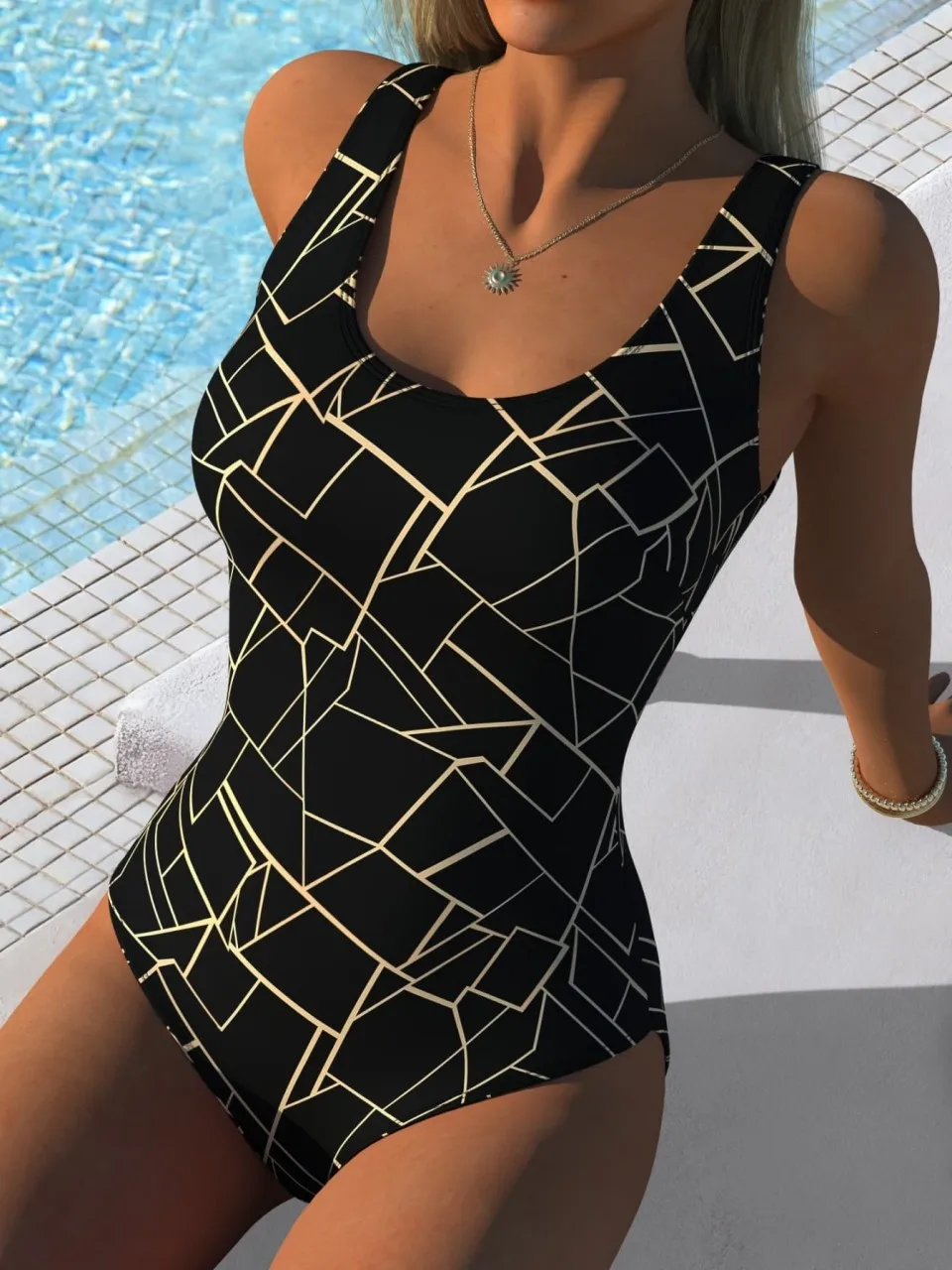 2026 Strappy Sleeveless One Piece Swimsuit Women Printed Swimwear Female Bathers Bodysuit Bathing Swimming Suit Padded Beachwear