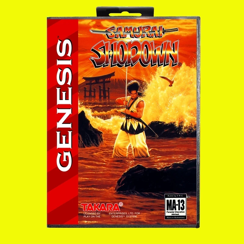 Samurai Shodown MD Game Card 16 Bit USA Cover for Sega Megadrive Genesis Video Game Console Cartridge