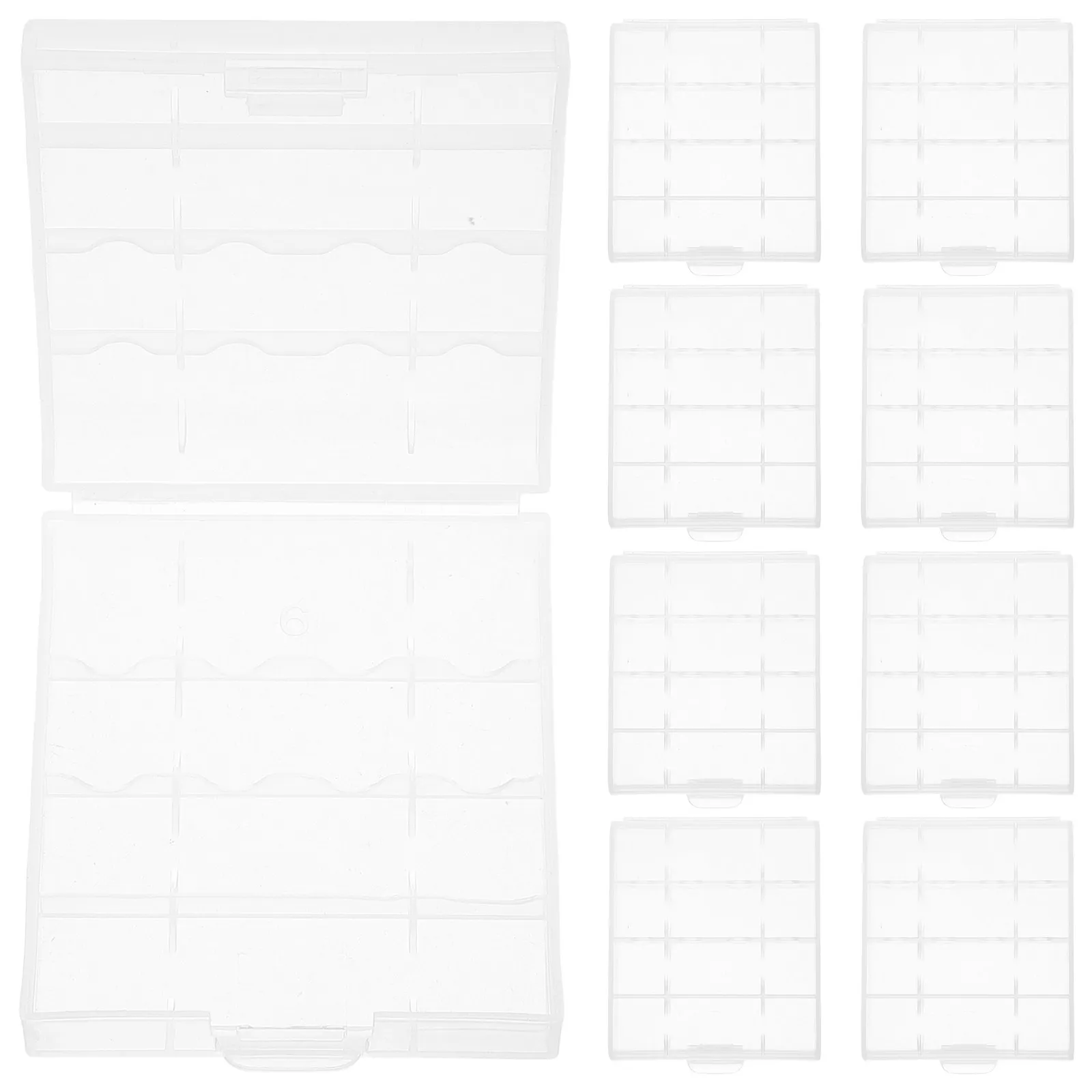 12Pcs Clear Battery Storage Case Plastic Organizer Box Aa Aaa Battery Holder Compact Carrier Organizer for Home Office Travel