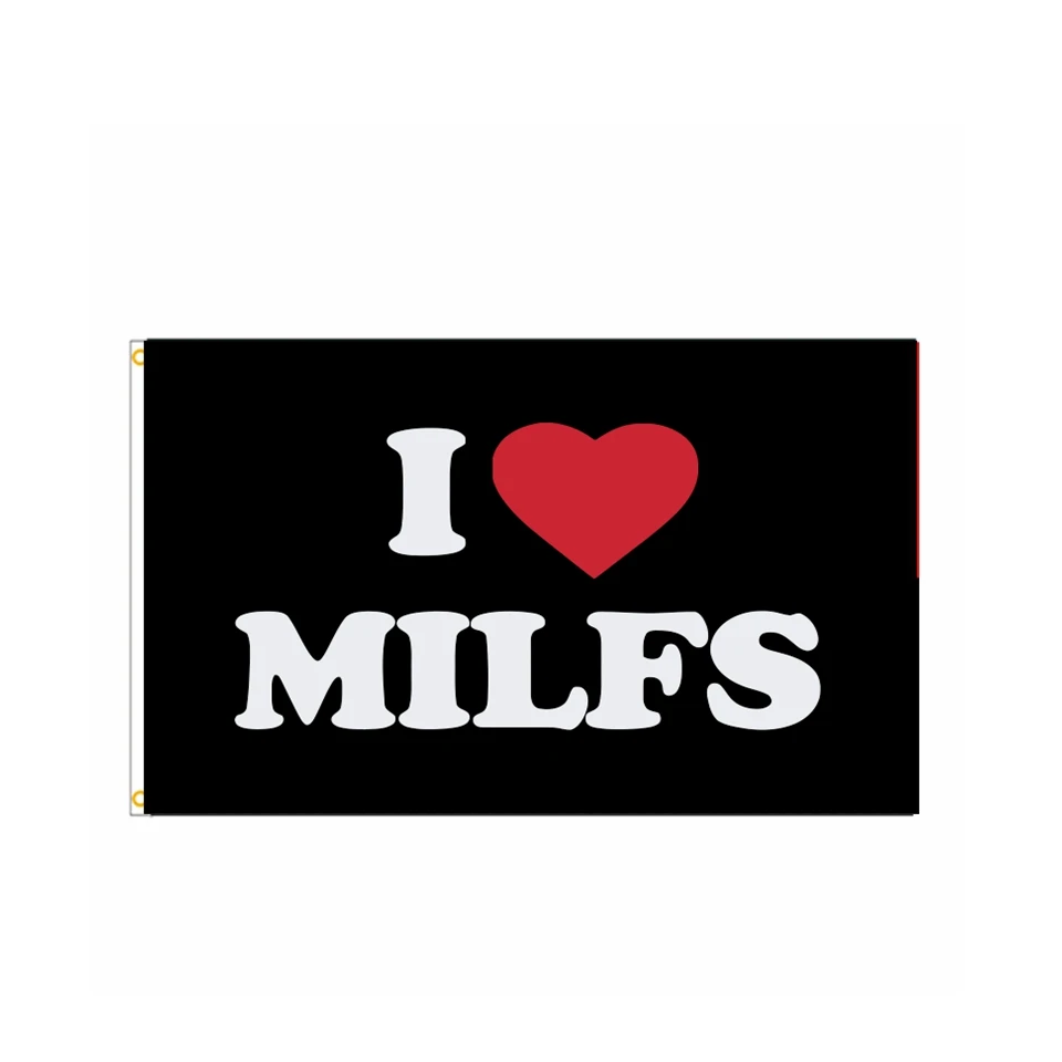 MILF Lover Flag Provocative Humor Flag 3x5ft Comedy Wall Banner for Adult Indoor/Outdoor Decor, Bars & Gag Gifts Polyester