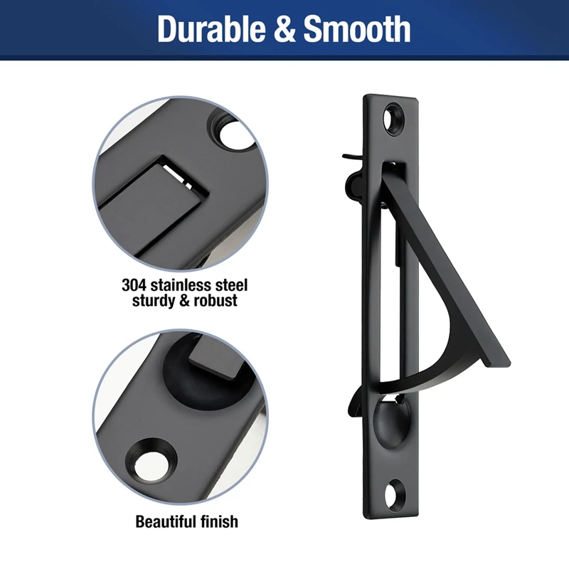 

Комплект из 2-х матовых черных ручек для раздвижных дверей, врезные, для скрытого монтажа